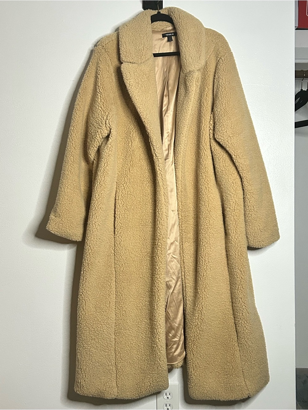 NWOT Torrid Camel Tan Longline Sherpa Teddy Duster Trench Coat Plus Size 3X 3